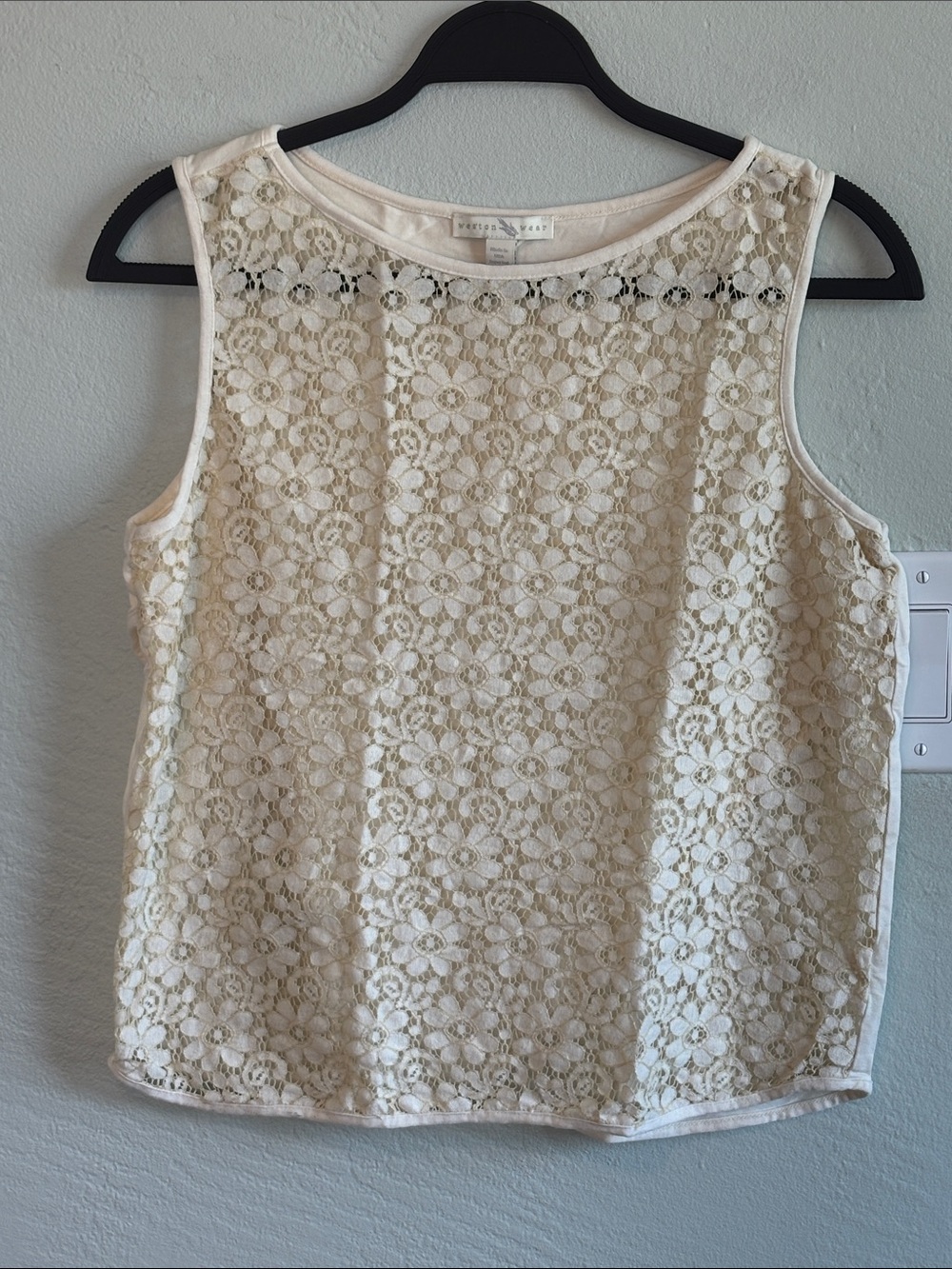 Bundle 2/$30! Weston Wear Floral Lace Cream Camisole Tank L Stretch